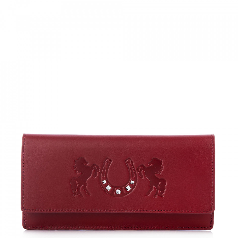 Портмоне женское с кристаллами Swarovski VIF Красный 265123