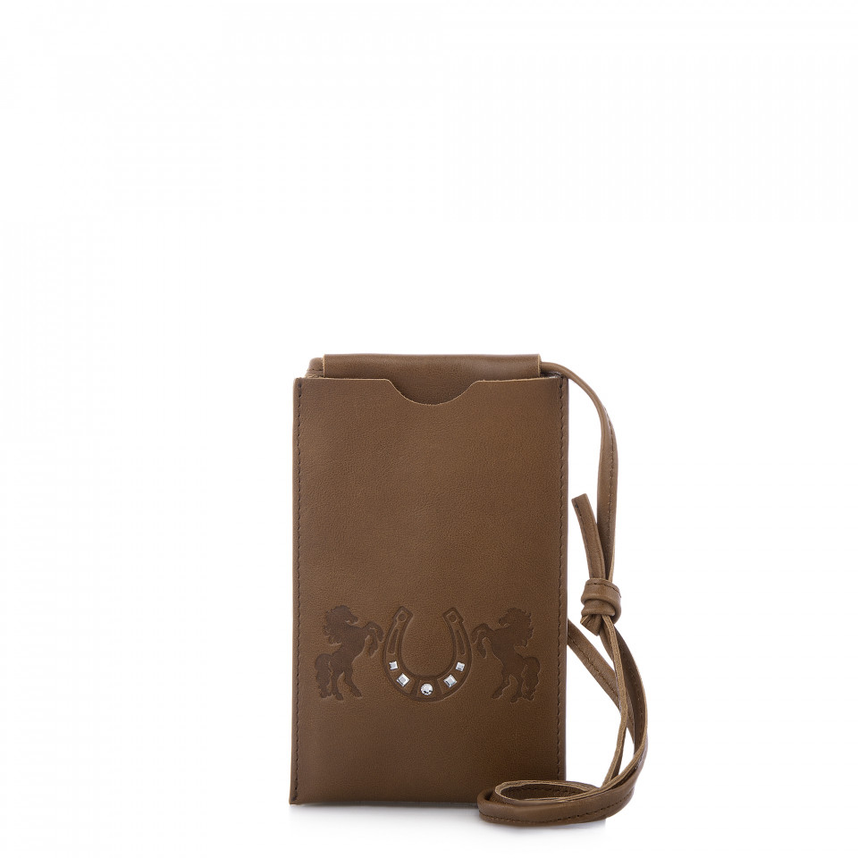 Мини сумка женская с кристаллами Swarovski VIF Рыжий 265129